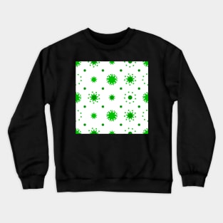 Suns and Dots Medium Dark Green on White Repeat 5748 Crewneck Sweatshirt